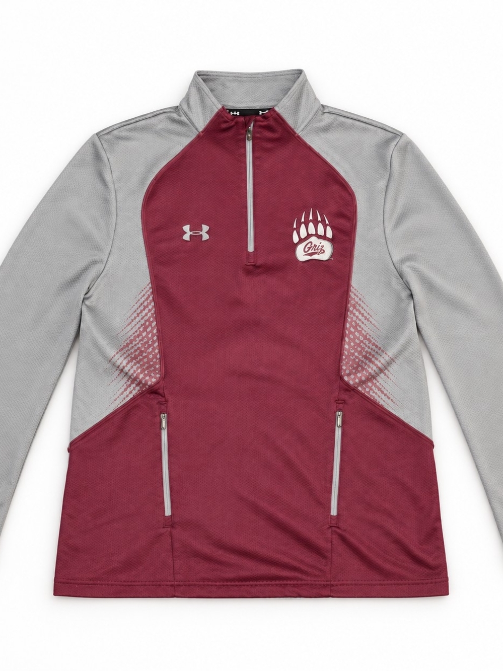 Under Armour Montana Grizzlies Griz 1/4 Zip Pullover Men’s Large Maroon Gray